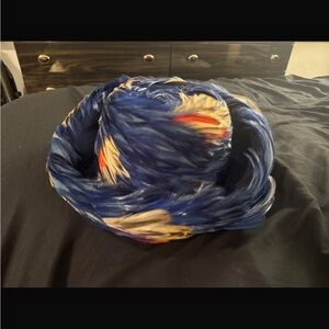 Vintage 1950s and 1960s feather hat - Blue, red, yellow feathers